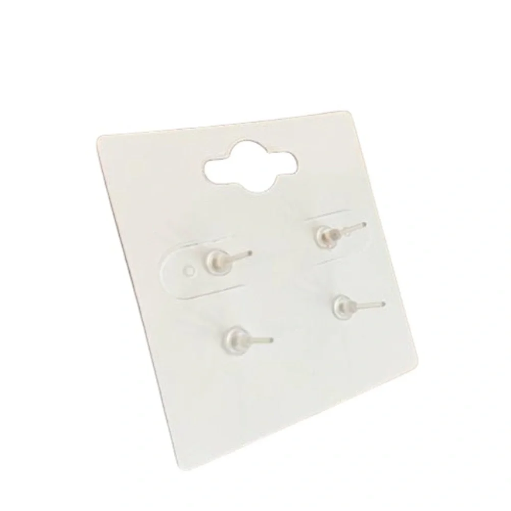 2 Pack Stud Earrings. Acrylic Backing. White & Gold Set - Picture 2 of 4